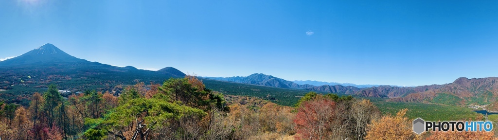 富士山、青木ヶ原樹海、南アルプスそして紅葉