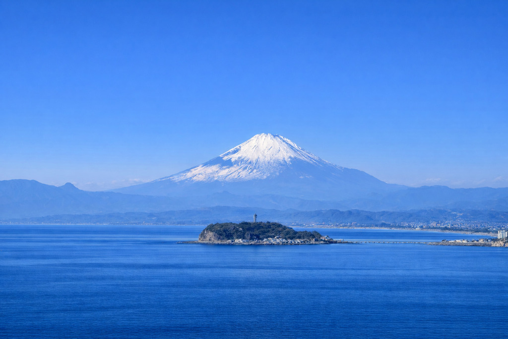 富士山と江ノ島