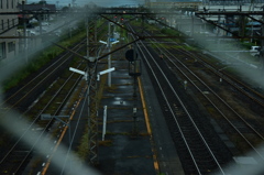 柵から覗く線路