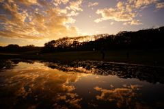 雨上がりの夕暮れ