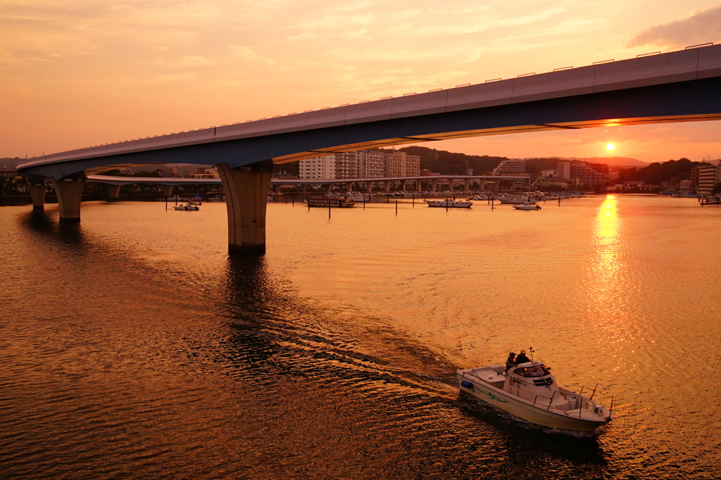 平潟湾の夕暮れ