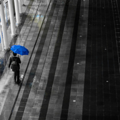 blue unbrella
