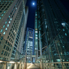 Moon and Buildings