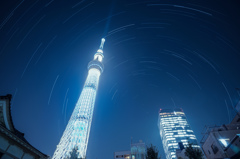 Star trails with Tokyo Skytree