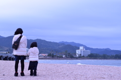 冬の海：青島神社
