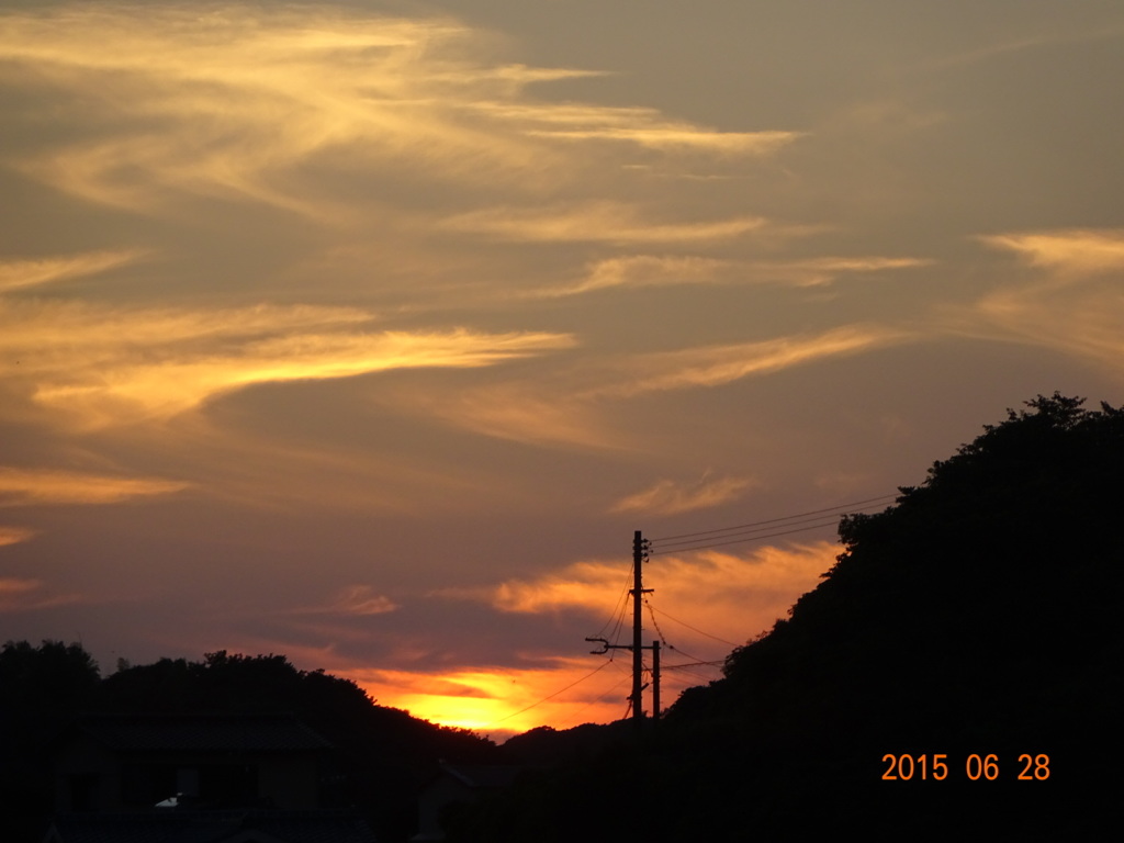 壇ノ浦PAからの夕焼け空