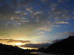 岐阜 金華山の夜明け