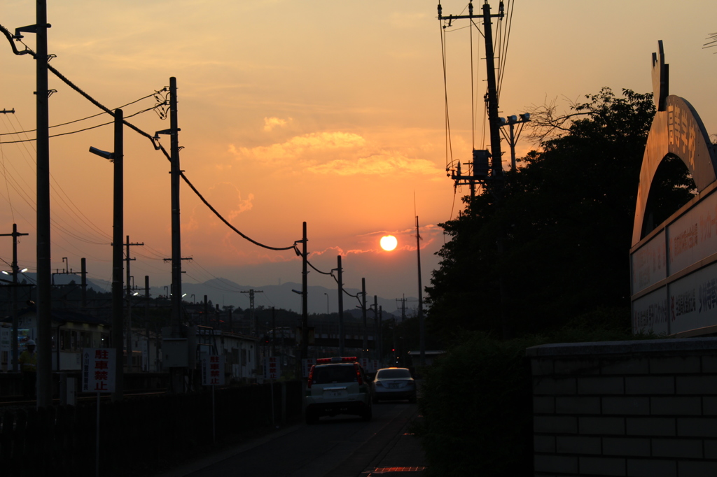 夏の夕日