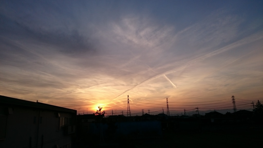 川越にて夕焼け