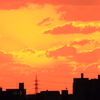 明日、天気にな～れ！！　ベランダからの夕日