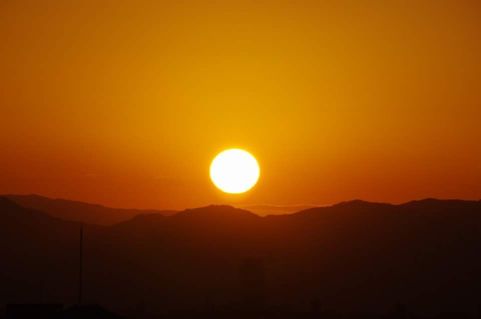 福岡の夕日