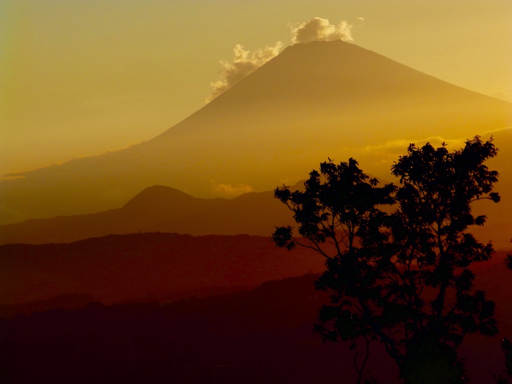 夕方の富士山