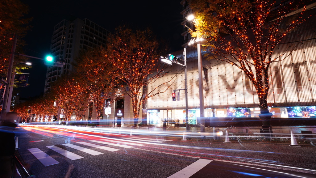 けやき坂付近の光跡