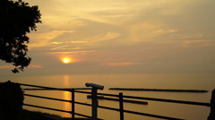 にいいがた景勝百選一位獲得の地からの夕陽