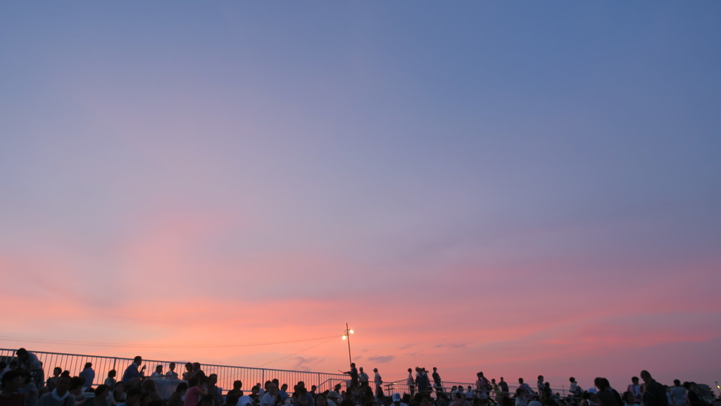 江東花火大会開始前の夕焼け