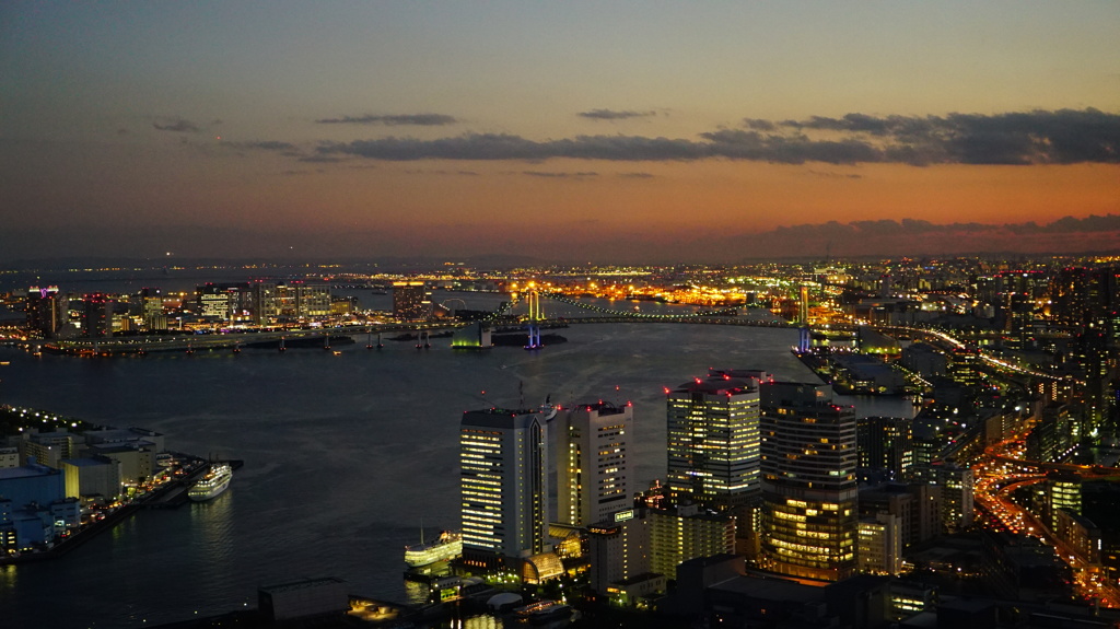 レインボーブリッジの夕焼け