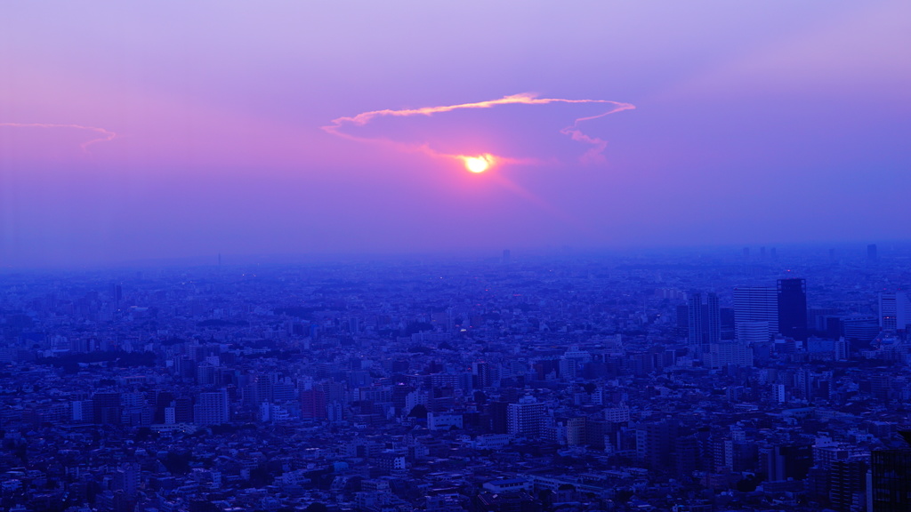 都庁45階からの夕陽