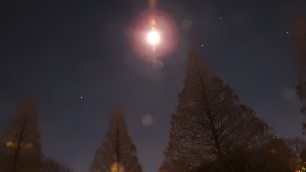 スーパームーンと星空