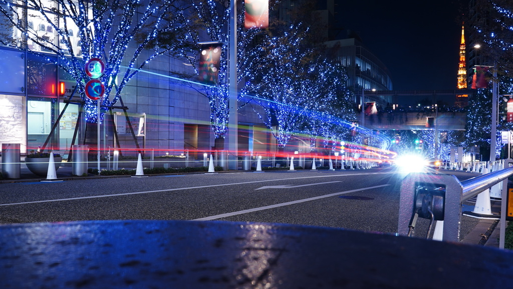 レーザー光跡、イルミネーション