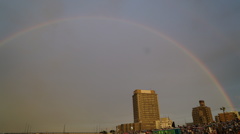 足立花火大会前の虹