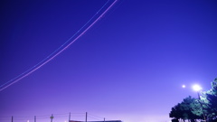 羽田空港付近の光跡