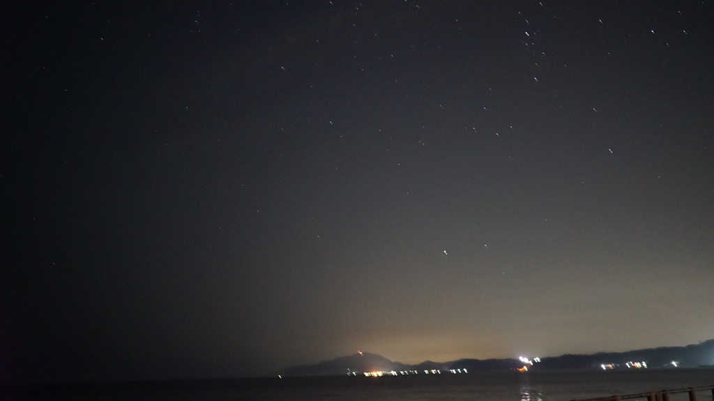出雲崎フィッシングブリッジでの夜空