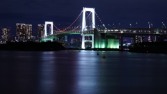 レインボーブリッジ夜景:お台場にて