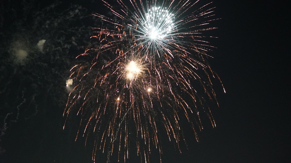 #江東花火 ・満点に輝く