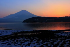 陽は沈み、紅の夕景。