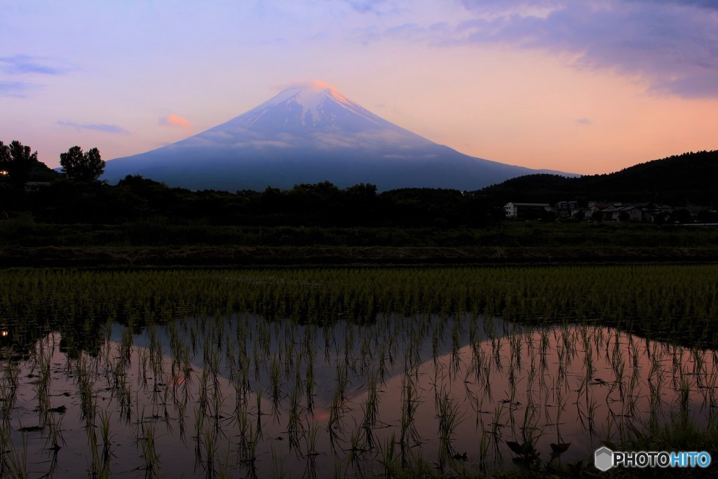 田園の夕景