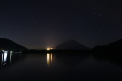 夜の湖畔にて