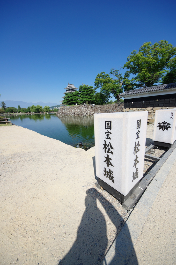 松本城で自撮