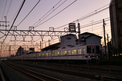 夕空と電車