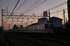 夕空と電車