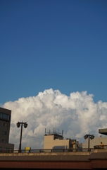 夕暮れの入道雲
