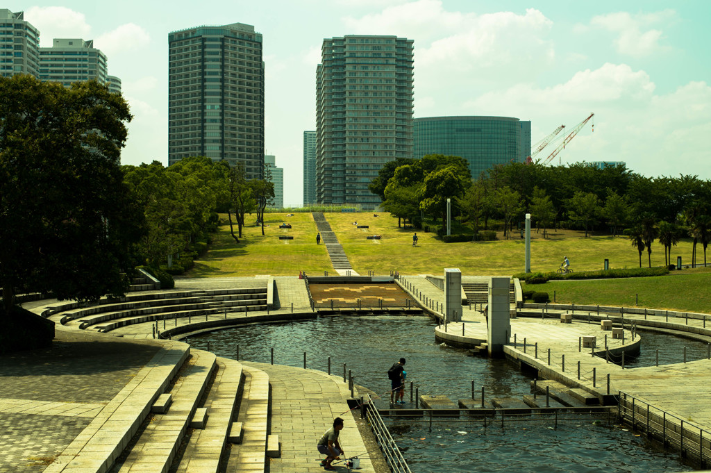 海を臨む公園