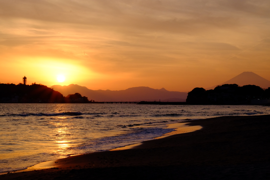 海辺の夕焼け　