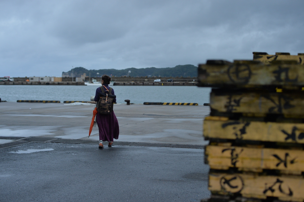 曇天の勝浦港