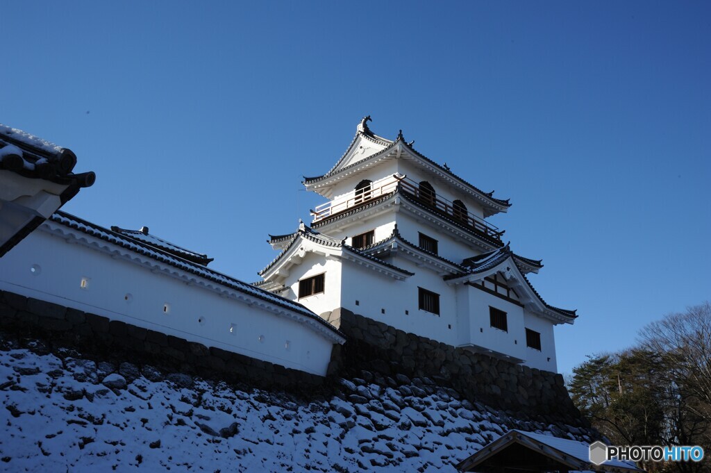 雪の白石城