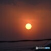 黄砂の向こうの太陽