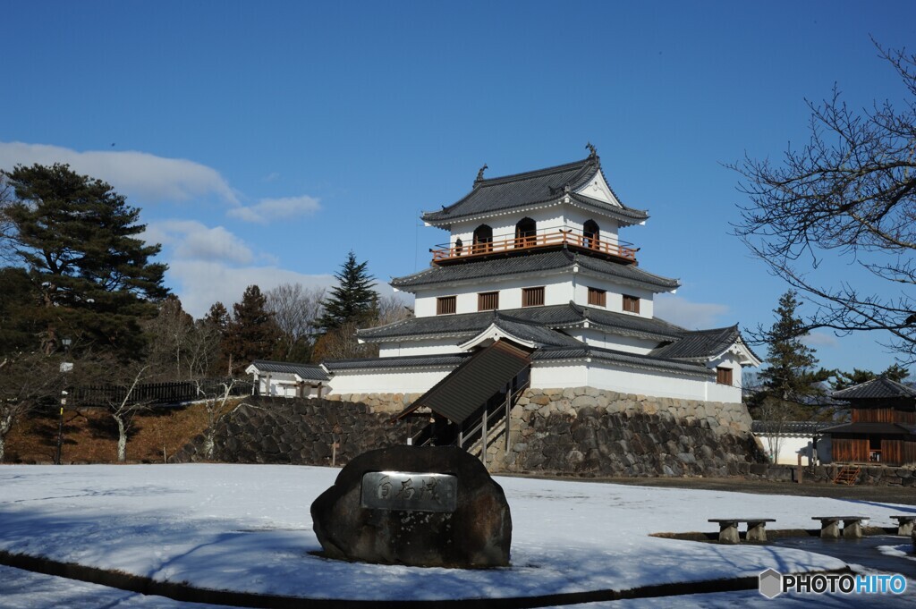 雪の白石城
