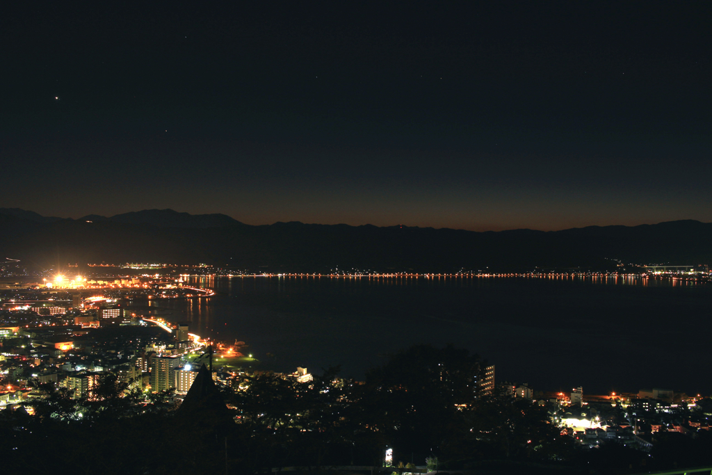 諏訪湖夜景