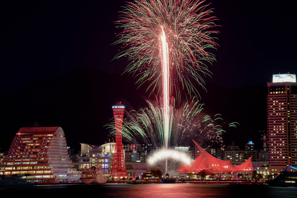 神戸の冬空の花