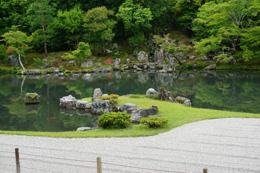白砂と緑の庭