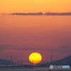 夕日と明石海峡大橋
