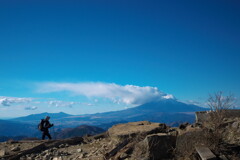 富士山と山ガール