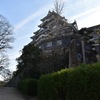 岡山城とひこうき雲