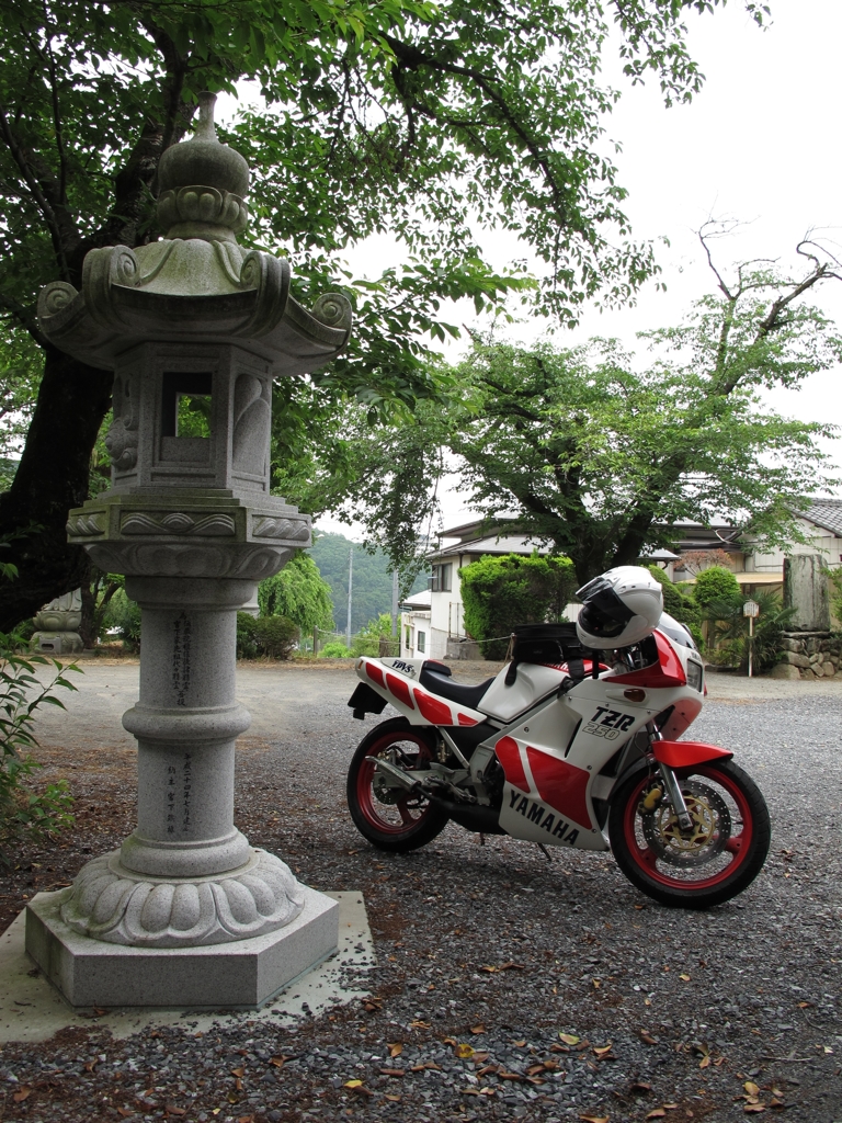 お寺の一角で