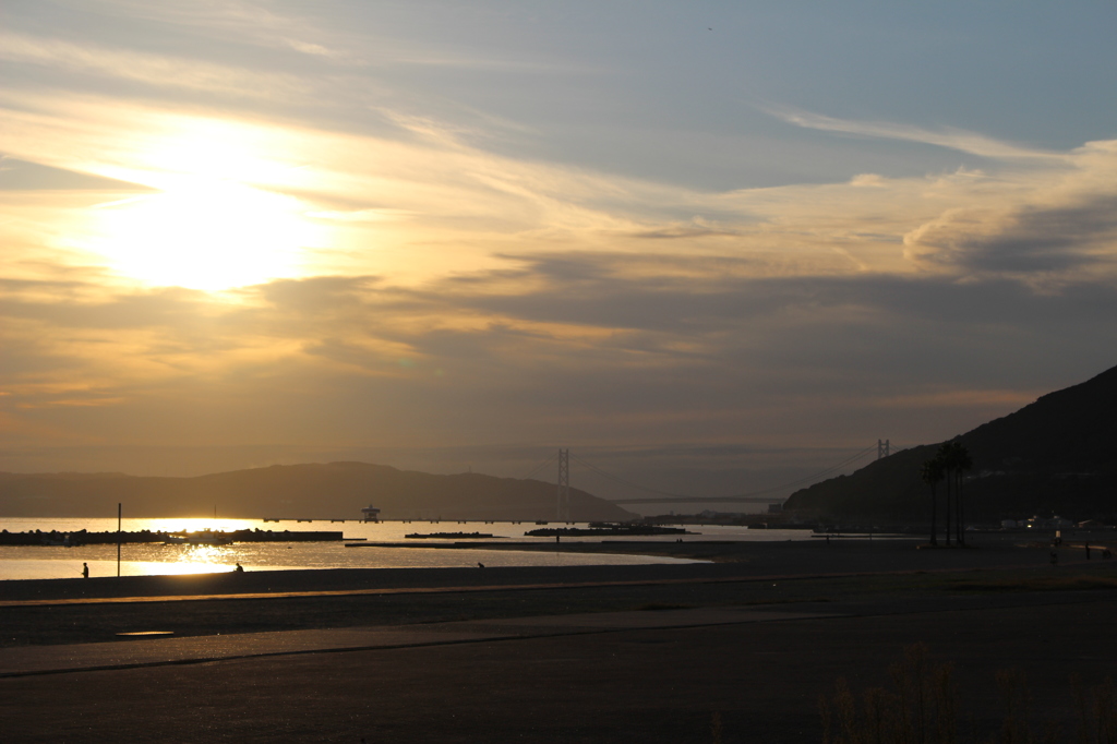 海辺の夕空