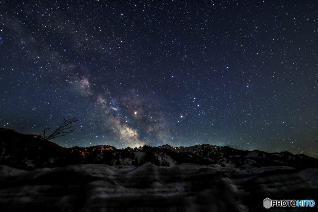 残雪を見上げて